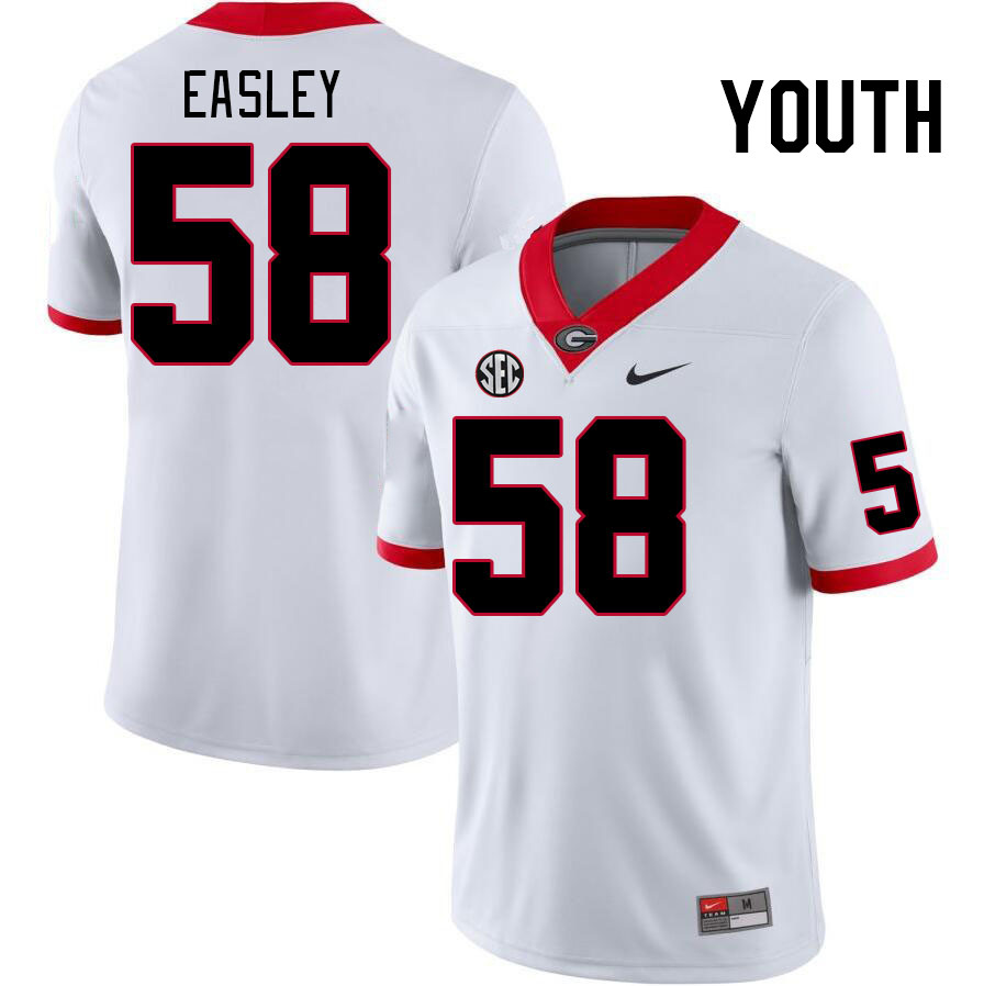 Youth #58 Marques Easley Georgia Bulldogs College Football Jerseys Stitched-White